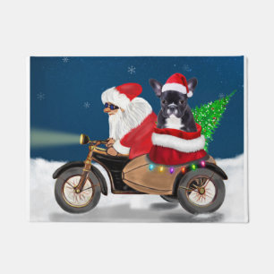 French Bulldog Christmas Santa Claus  Doormat