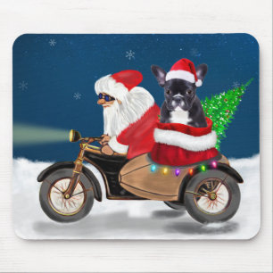 French Bulldog Christmas Santa Claus  Mouse Pad