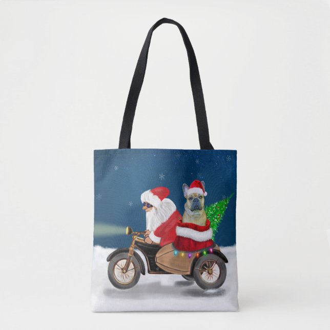 French Bulldog Christmas Santa Claus   Tote Bag (Front)