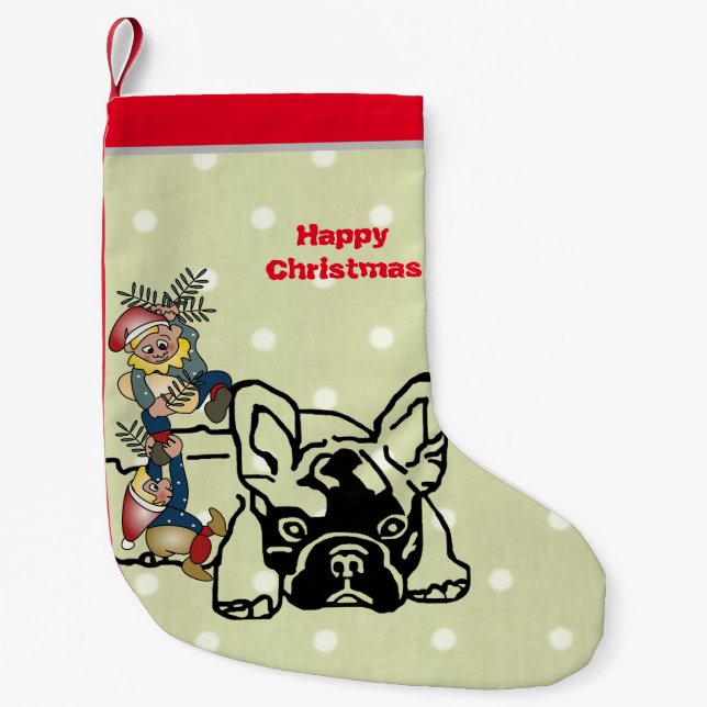 French Bulldog Christmas Small Christmas Stocking (Front)