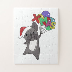 French Bulldog Christmas Snow Winter Animals Jigsaw Puzzle