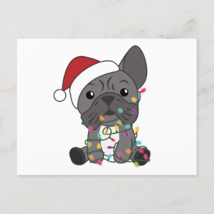 French Bulldog Christmas Snow Winter Animals Postcard