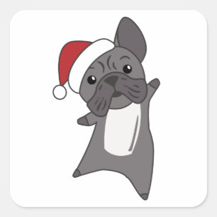 French Bulldog Christmas Snow Winter Animals Square Sticker