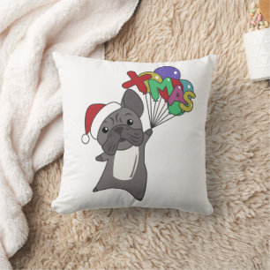 French Bulldog Christmas Snow Winter Animals Throw Pillow