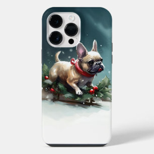 French Bulldog Christmas snow winter iPhone 14 Pro Max Case