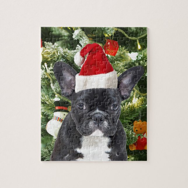 French Bulldog Christmas Tree Ornaments Snowman Jigsaw Puzzle (Vertical)