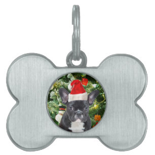 French Bulldog Christmas Tree Ornaments Snowman Pet Tag