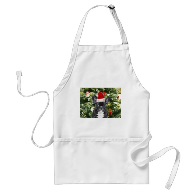 French Bulldog Christmas Tree Ornaments Snowman Standard Apron (Front)