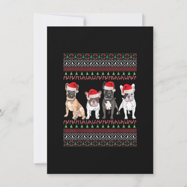 French Bulldog Christmas Ugly Frenchie Mom Xmas Invitation (Front)
