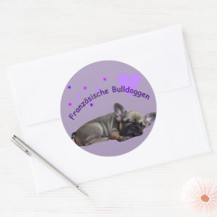 French bulldog classic round sticker