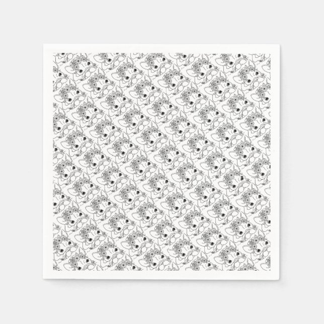 French Bulldog Cocktail Napkins 4.75x4.75” (Front)