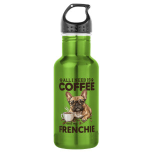 French Bulldog Coffee Frenchie Dog 532 Ml Water Bottle