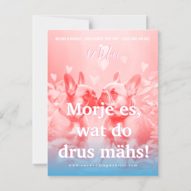 French Bulldog Cologne Save the Date  Magnetic Invitation (Front)