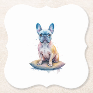 French Bulldog Colorful and Artistic Paper Coaster