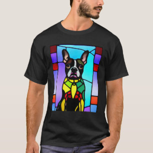 French Bulldog - Colorful Stained Glass Pop Art_4 T-Shirt