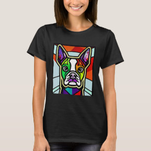 French Bulldog - Colorful Stained Glass Pop Art_7 T-Shirt