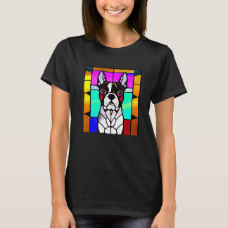French Bulldog - Colorful Stained Glass Pop Art Pr T-Shirt
