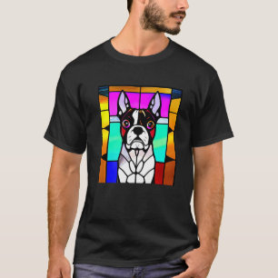 French Bulldog - Colorful Stained Glass Pop Art Pr T-Shirt