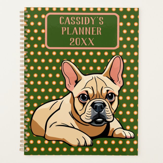 French bulldog colourful modern planner (Front)
