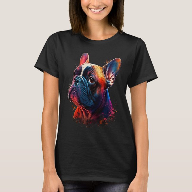French Bulldog Colourful T-Shirt (Front)