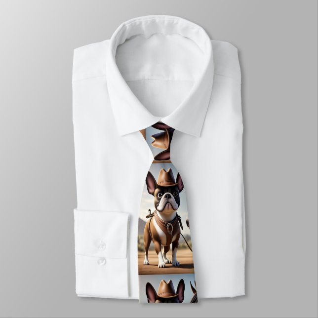 French Bulldog Cowboy Hat French Bulldog Tie (Tied)