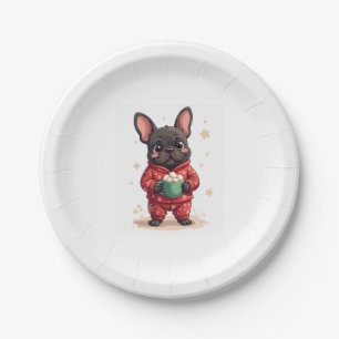 French Bulldog Cozy Cocoa dog Paper Plate
