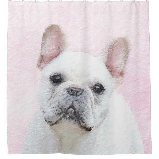 French Bulldog (Cream/White) Painting - Dog Art (Front)