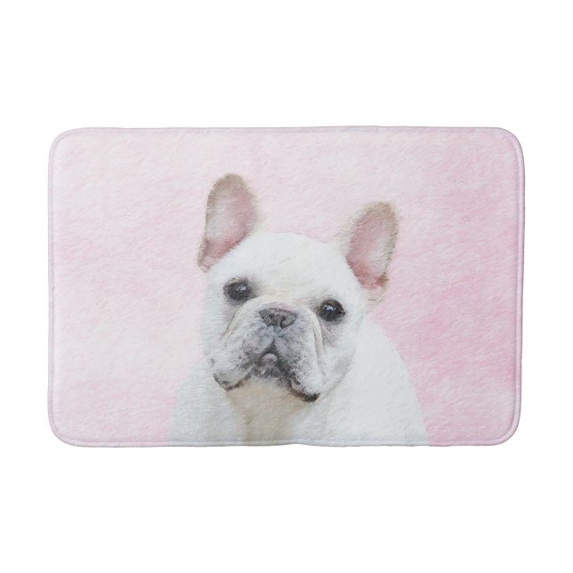 French Bulldog (Cream/White) Painting - Dog Art Bath Mat (Front)