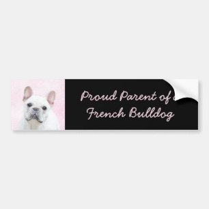 French Bulldog (Cream/White) Painting - Dog Art Bumper Sticker