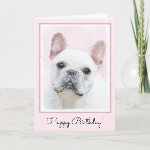 French Bulldog (Cream/White) Painting - Dog Art Card