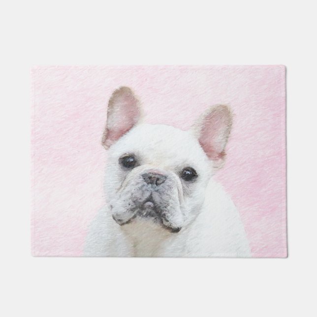 French Bulldog (Cream/White) Painting - Dog Art Doormat (Front)