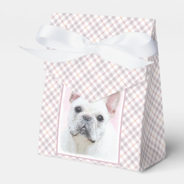 French Bulldog (Cream/White) Painting - Dog Art Favor Box (Front Side)