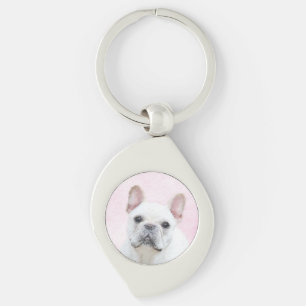 French Bulldog (Cream/White) Painting - Dog Art Keychain
