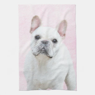 French Bulldog (Cream/White) Painting - Dog Art Kitchen Towel