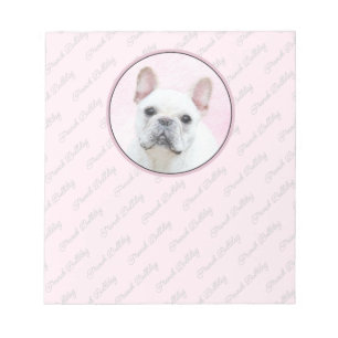 French Bulldog (Cream/White) Painting - Dog Art Notepad