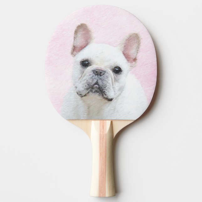 French Bulldog (Cream/White) Painting - Dog Art Ping Pong Paddle (Front)