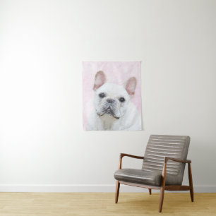 French Bulldog (Cream/White) Painting - Dog Art Tapestry