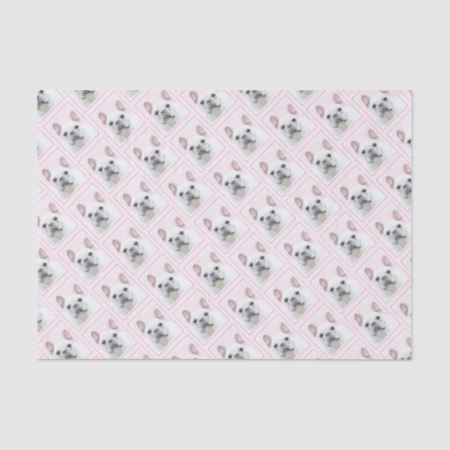 French Bulldog (Cream/White) Painting - Dog Art Tissue Paper (Front)