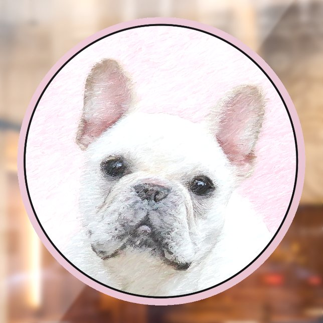 French Bulldog (Cream/White) Painting - Dog Art Window Cling (Sheet 2)