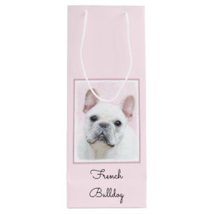 French Bulldog (Cream/White) Painting - Dog Art Wine Gift Bag