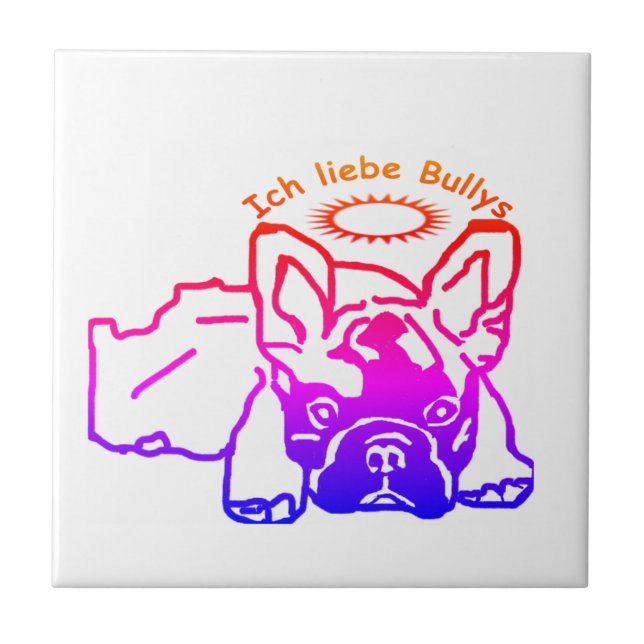 French Bulldog Crown French Bulldog Tile (Front)
