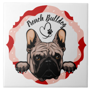  French Bulldog customized pattern photo frame Tile