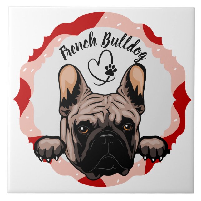  French Bulldog customized pattern photo frame Tile (Front)