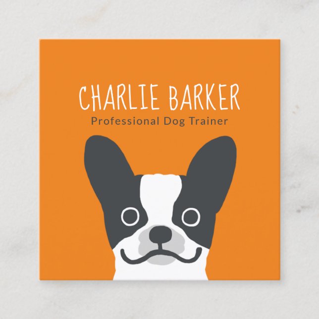 French Bulldog | Cute Dog | Pet Care Square Business Card (Front)