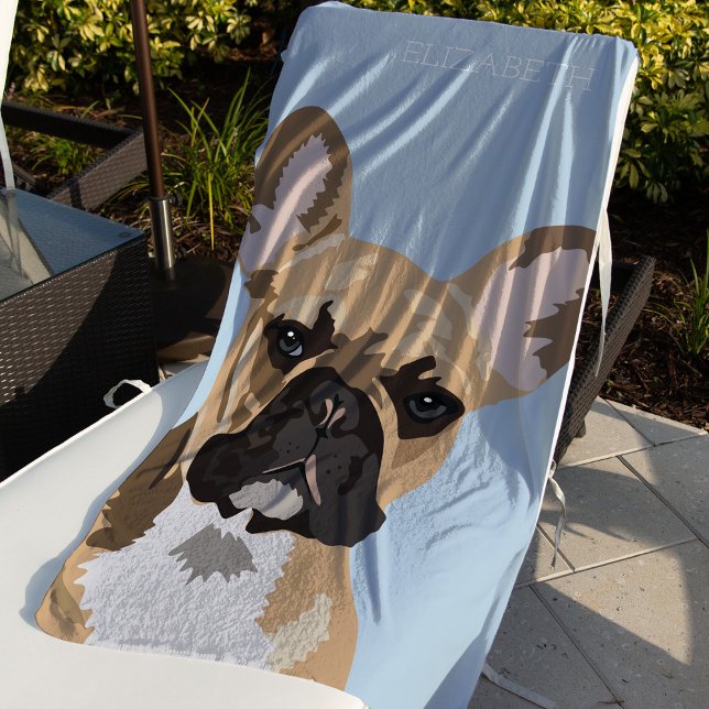 French Bulldog | Cute Frenchie Beach Towel (Creator Uploaded)
