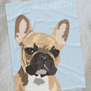 French Bulldog   Cute Frenchie Name Fleece Blanket