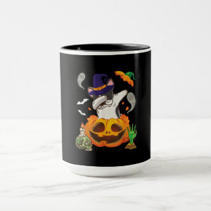 French Bulldog Dabbing To Open Pumpkin Halloween Mug