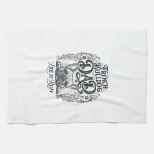 French Bulldog Dad Life Is Ruff Vintage Shirt Desi Kitchen Towel