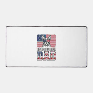 French Bulldog Dad Patriotic Vintage Desk Mat