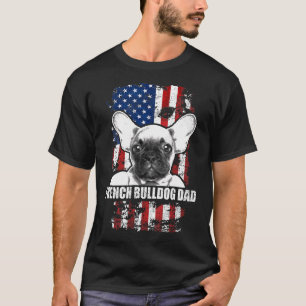 French Bulldog Dad Proud American Flag Dog T-Shirt